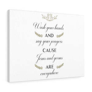 Scripture Sign  Say Your Prayers Bible Verse Canvas Christian Wall Art Ready to